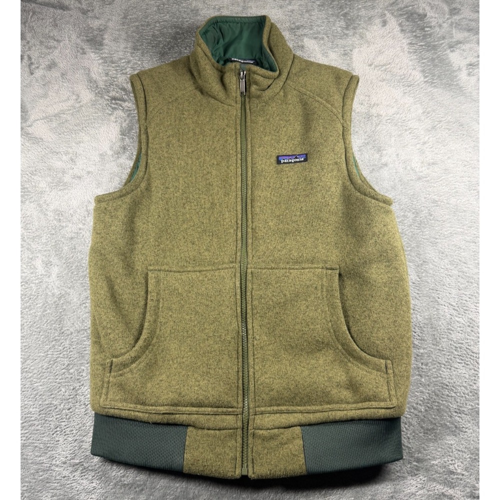 Patagonia Insulated Better Sweater Vest Men's S Green 25875 Quilted Full Zip